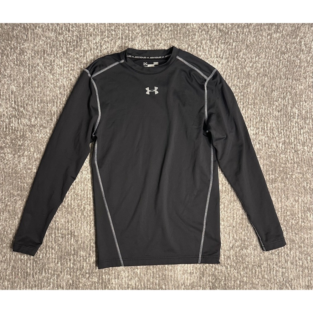 Under Armour Men's L Coldgear Compression Shirt Black Long Sleeve Athletic Gym